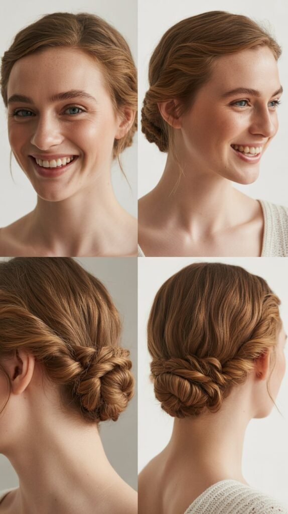 Romantic Half-Up with Twisted Back Details