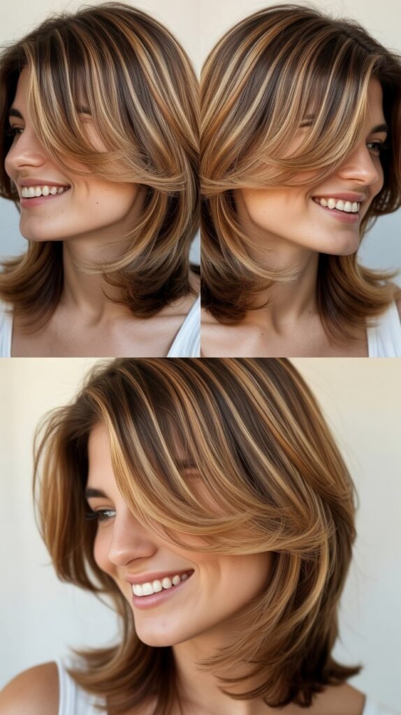 Toasted Almond Highlights with Tapered Layers