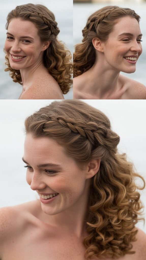 Braided Side Accent with Flowing Curls