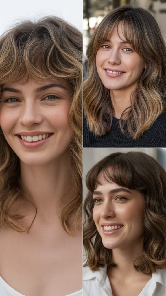 Wispy Bangs for Heart-Shaped Faces