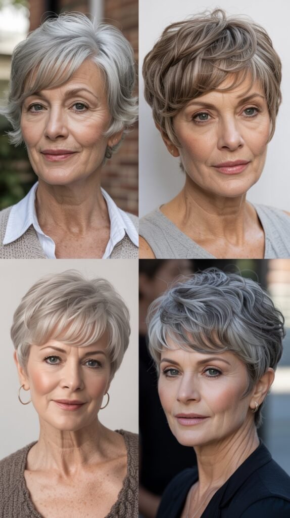  Textured Pixie with Long Bangs