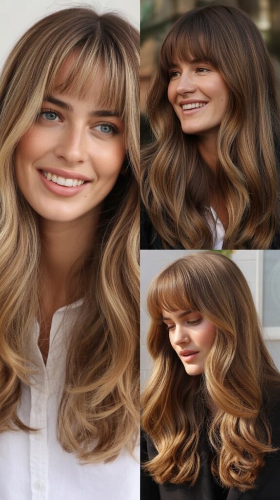 Curtain Bangs With Long Layers