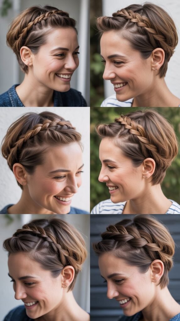 Crown Braids for Growing Pixie