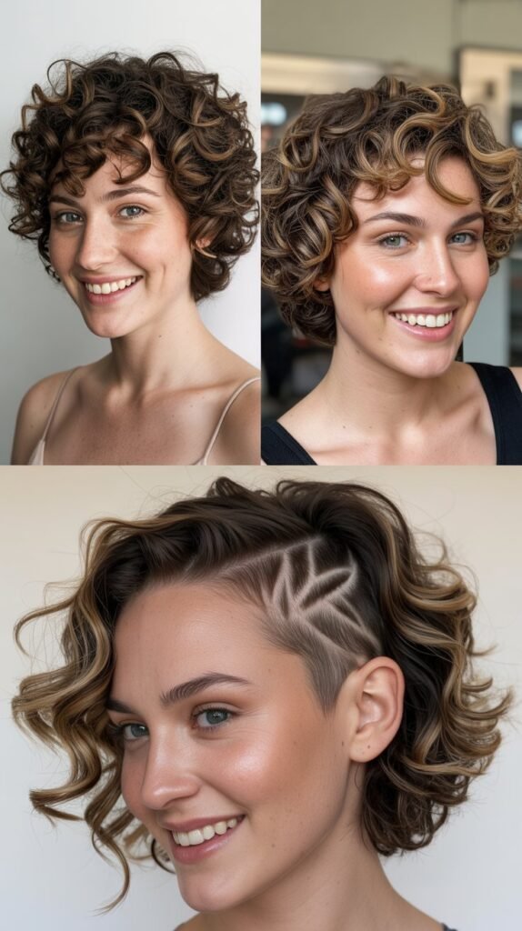 Curly Shag with Shaved Undercut