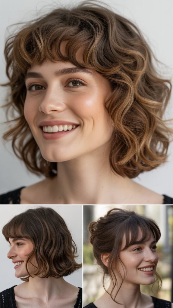  Wispy Bangs with Loose Curls