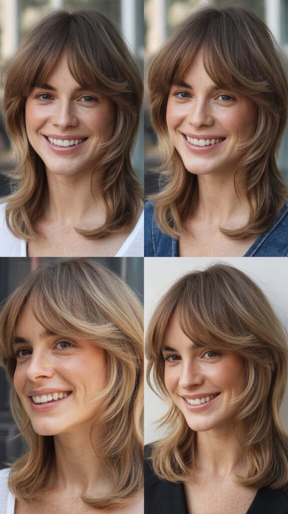 Soft Wispy Bangs With Face-Framing Layers