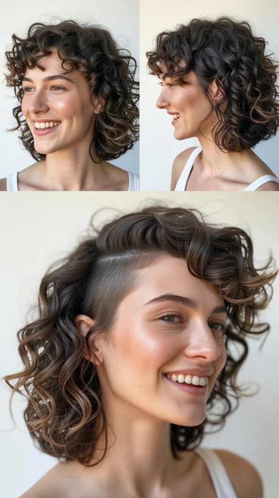  Curly Lob with Undercut