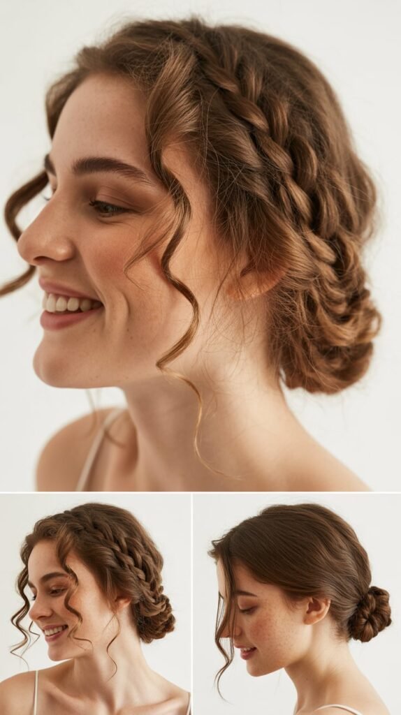 Waterfall Braid Accent with Flowing Ringlets