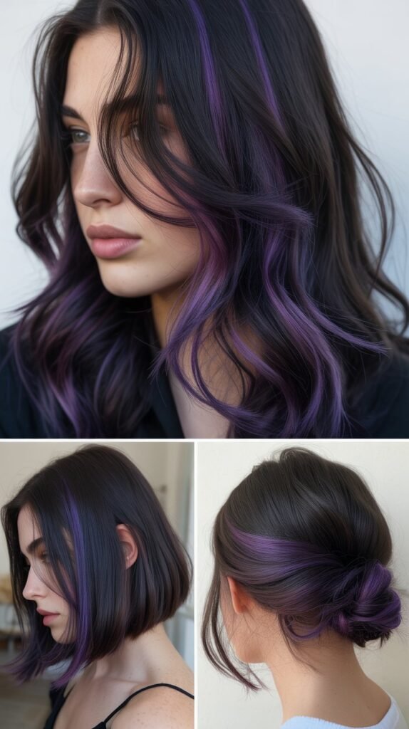 Jet Black with Violet Highlights
