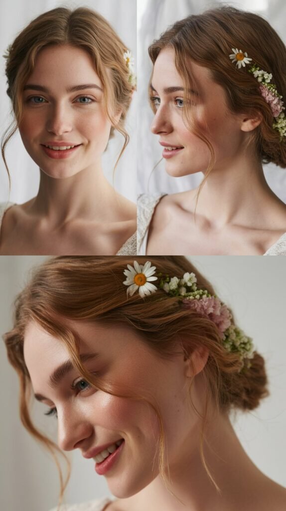 Flower-Adorned Side Sweep
