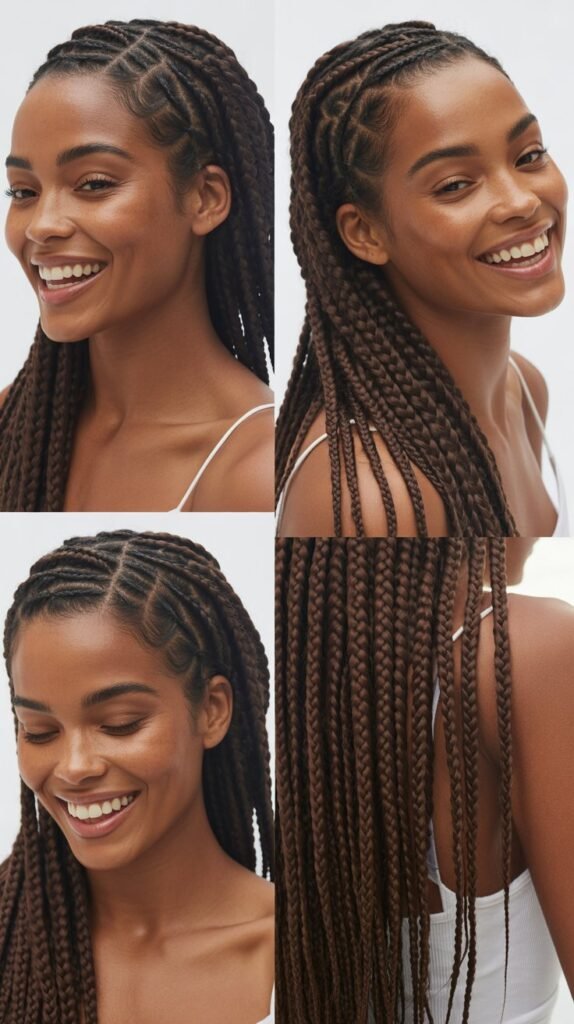 Dark Chocolate Brown Feed-In Braids