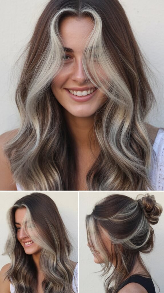 Platinum Balayage on Dark Chocolate