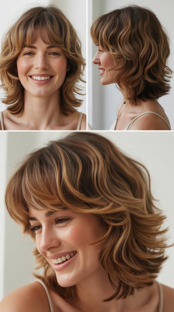  Wispy Bangs with Voluminous Layers