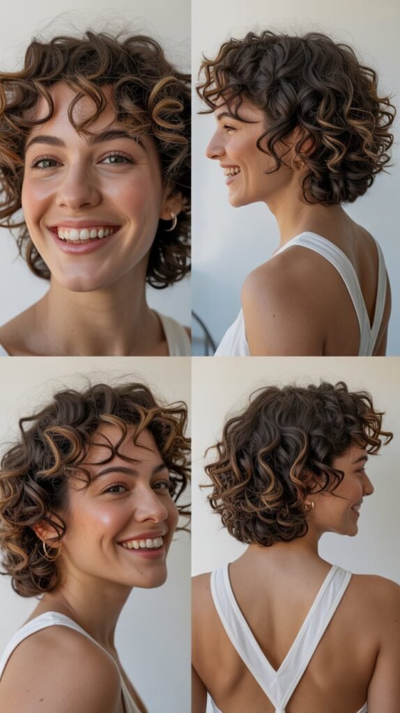  Curly Hair with V-Cut Back