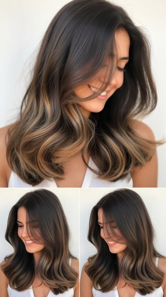 Caramel Balayage on Dark Chocolate Base