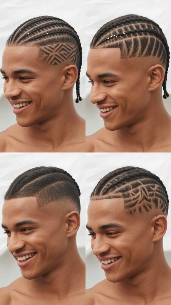 Braided Mohawk with Design Elements