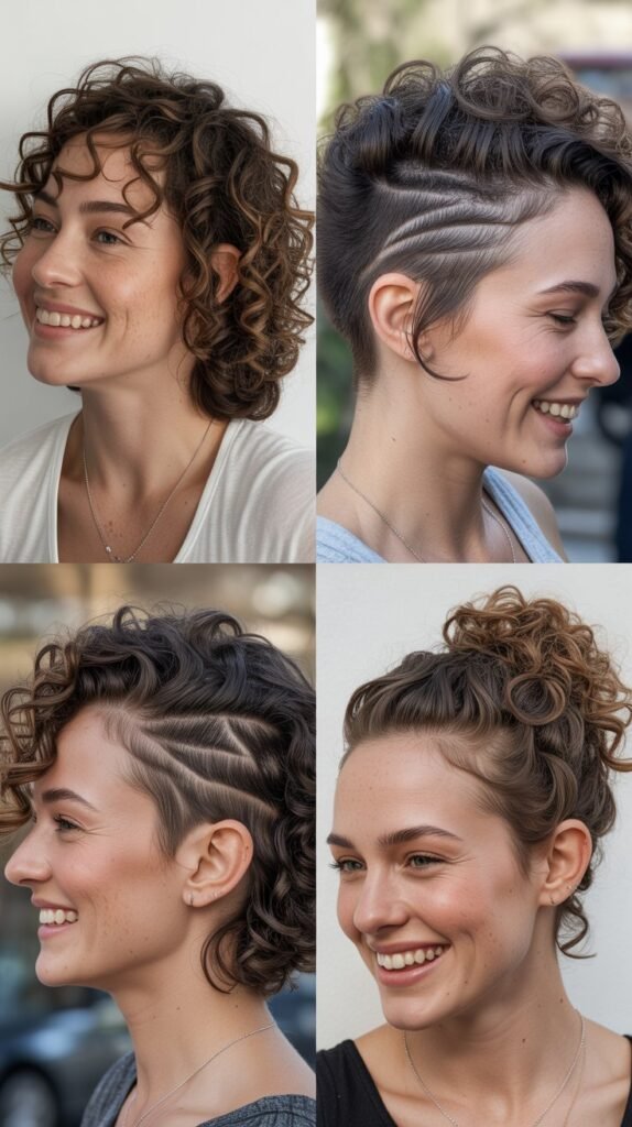 Curly Undercut with Top Volume