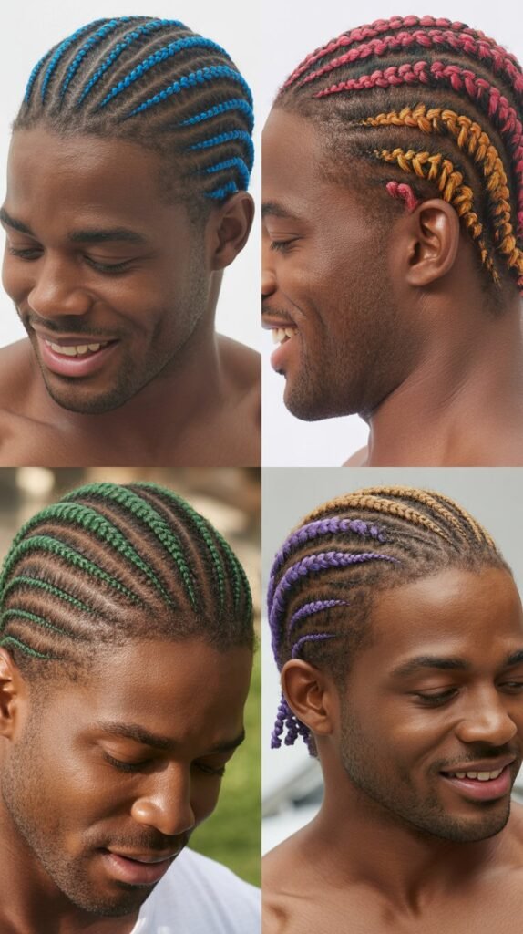 Cornrows with Colored Extensions