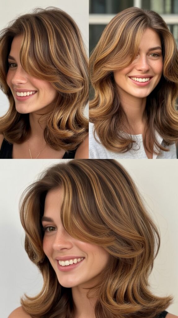  Chestnut Highlights with Crown-Focused Layers