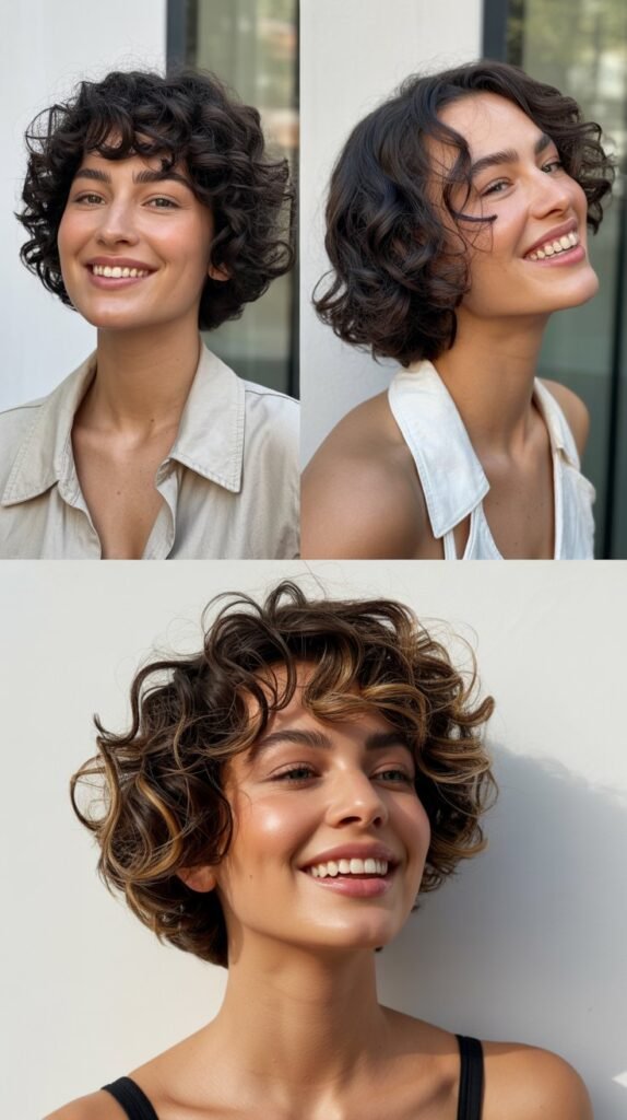 Curly Undercut Bob