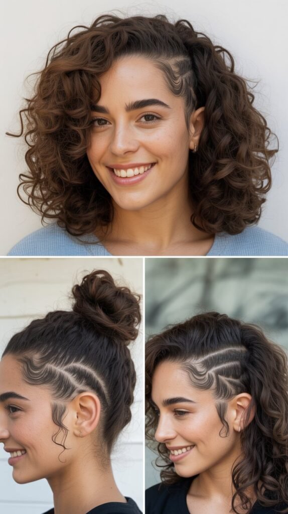 Curly Hair with Invisible Undercut