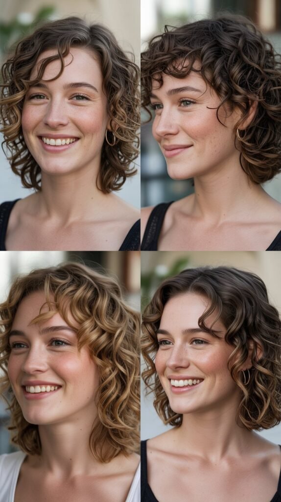 Shoulder-Length Curls with Graduated Layers