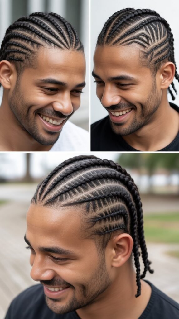 Asymmetrical Cornrow Patterns