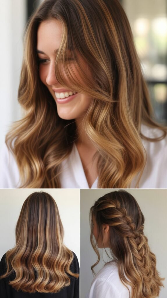 Caramel Highlights for Long Hair