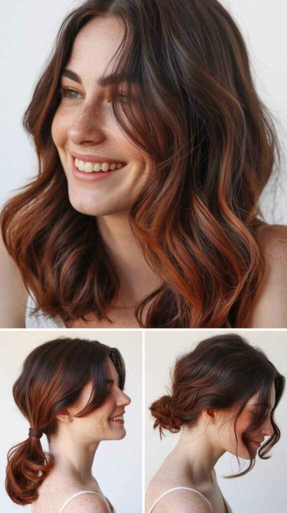 Dark Chocolate Brown with Auburn Undertones