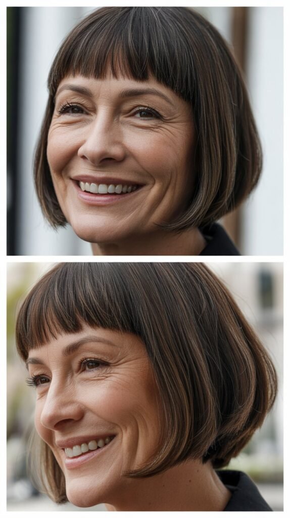  Straight Precision Cut with Baby Bangs