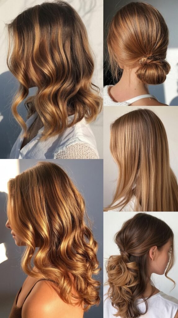 Styling Caramel Highlighted Hair