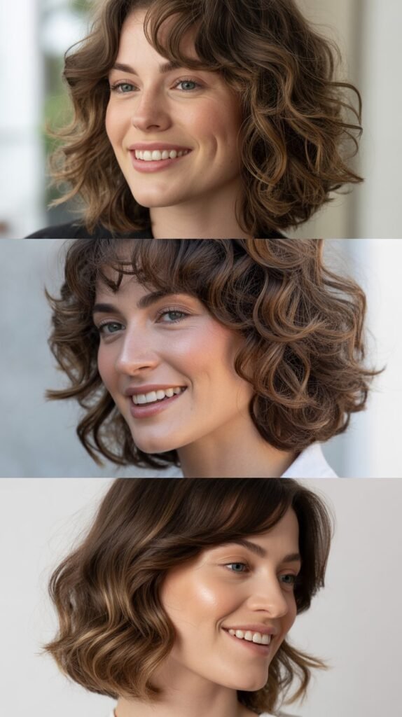 Wavy Lob With Side Bangs