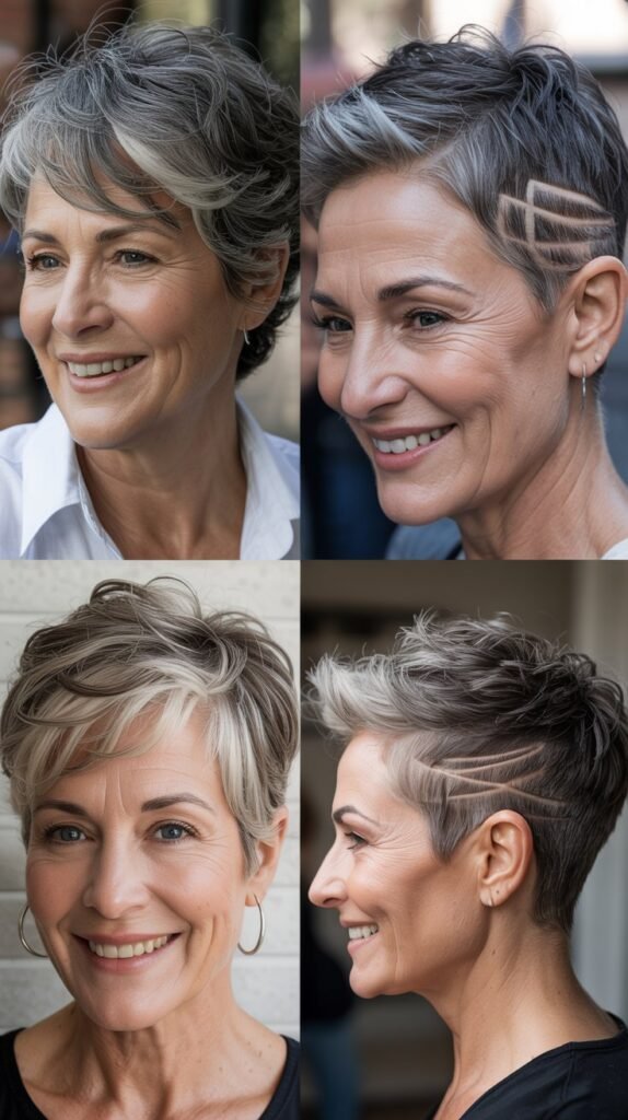 Pixie with Shaved Design