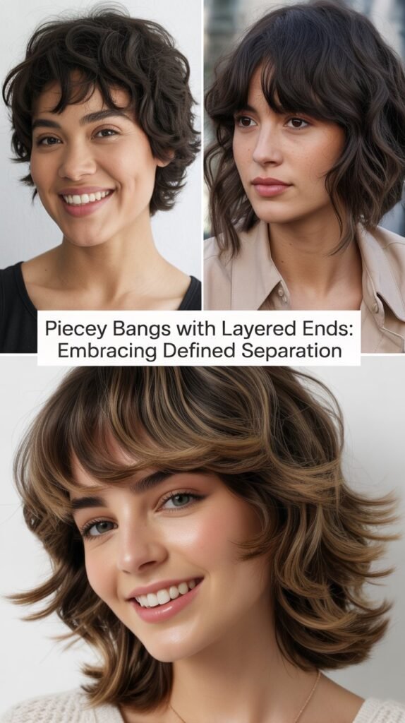 Piecey Bangs With Layered Ends: Embracing Defined Separation