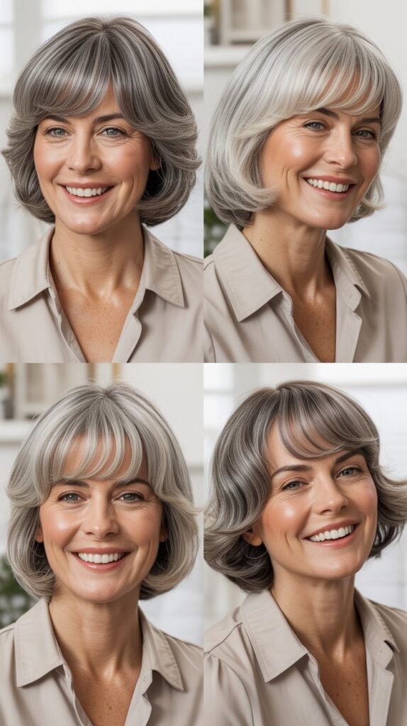 Smooth Blowout with Rounded Bangs