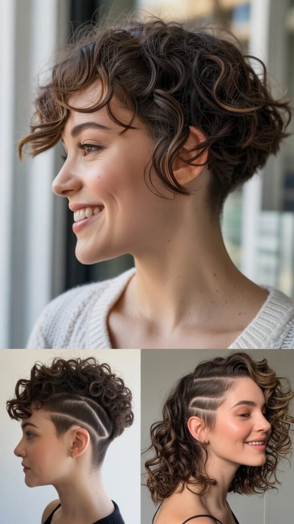 Curly Bob with Nape Undercut