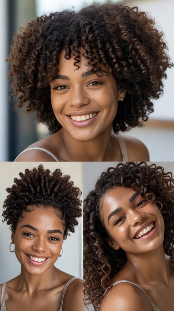 Dark Chocolate Brown Afro with Defined Coils