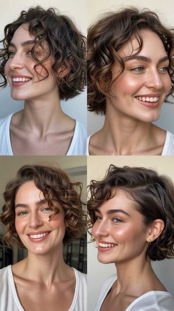  Messy Curly Bob with Undercut