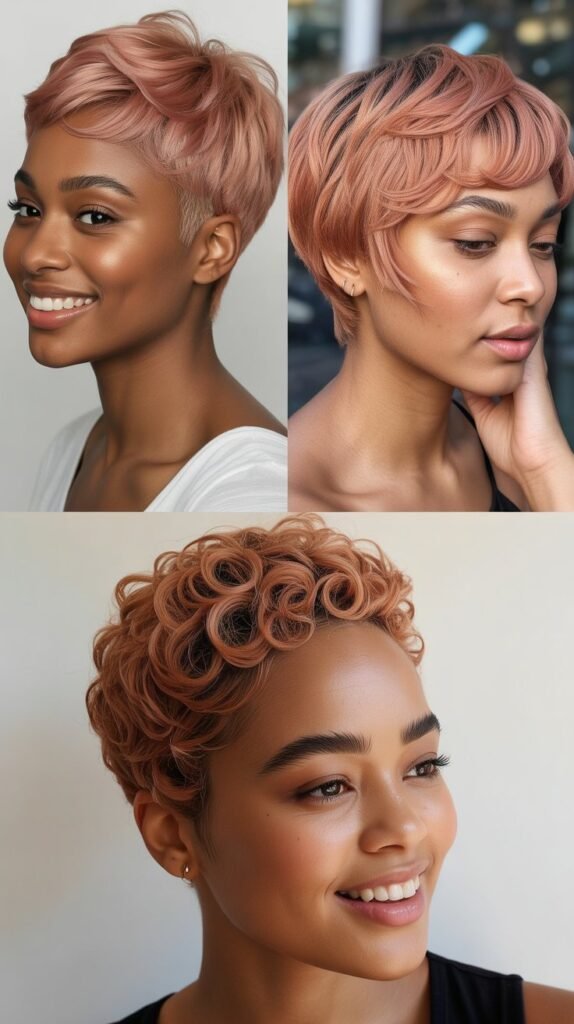 Pixie with Rose Gold Tones