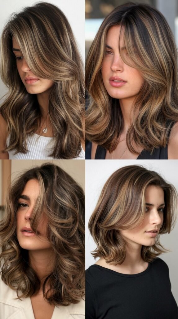 Caramel Highlights with Layered Hair
