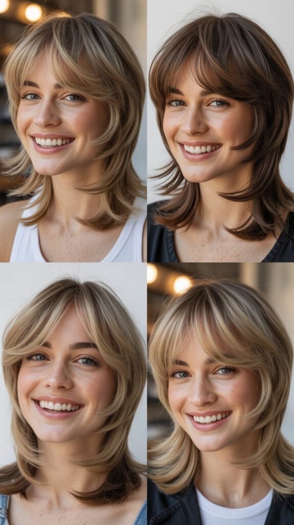 Wispy Bangs with Piece-y Face-Framing Layers