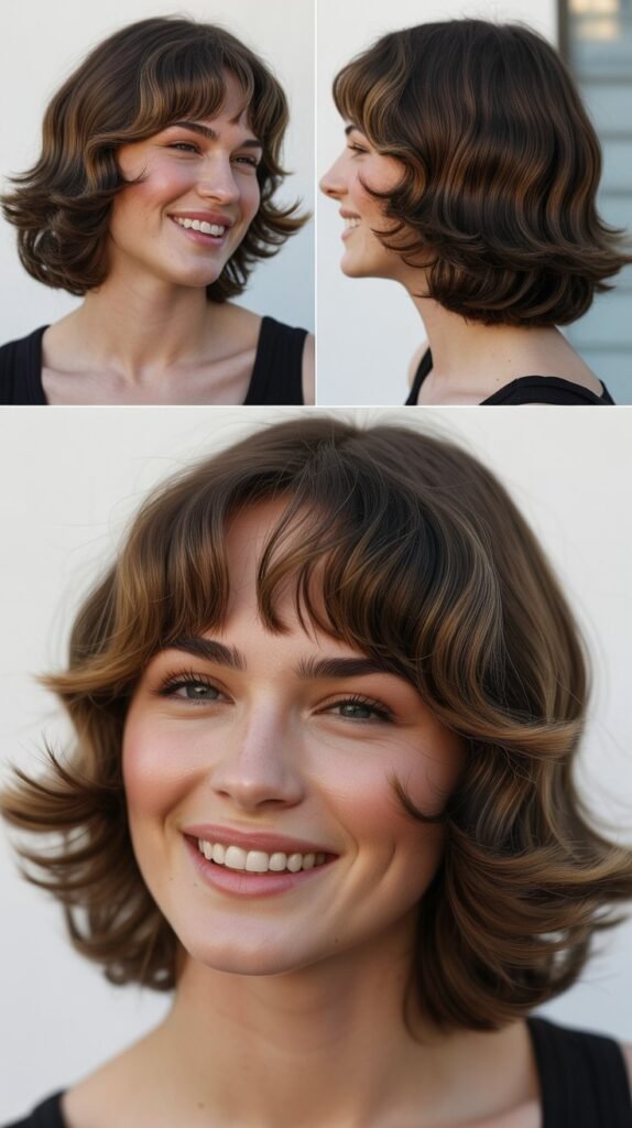 Voluminous Shag With Curtain Bangs