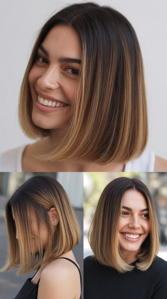 Blunt Cut With Face-Framing Balayage