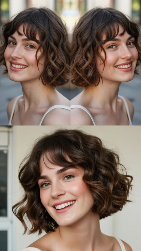 Wavy Bob With Side-Swept Bangs