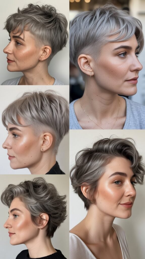 Pixie With Undercut And Natural Gray