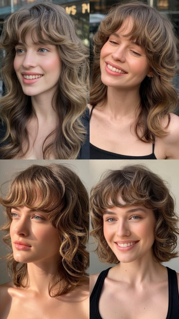  Textured Wispy Bangs for Wavy Hair