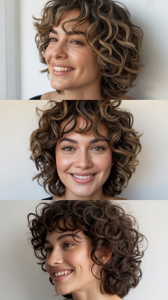 Messy Curly Fringe Cut