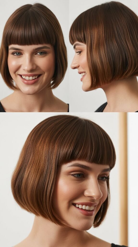Sleek Bob With Blunt Bangs