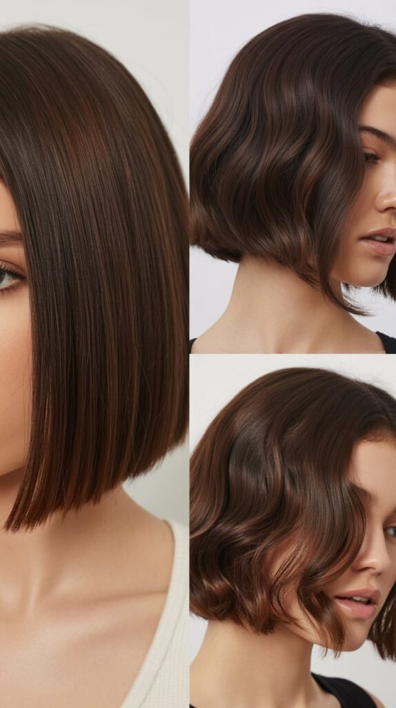 Dark Chocolate Brown A-Line Bob