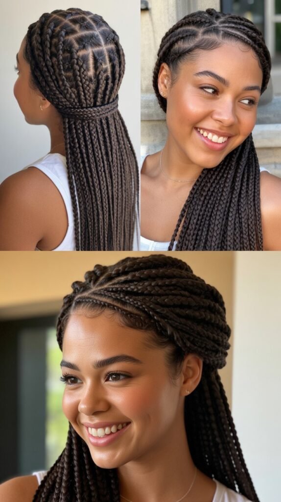 Dark Chocolate Brown Stitch Braids